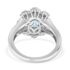 Lagoon Apatite, White Zircon & Neon Apatite Ring in Rhodium Overlay Sterling Silver 2.21 Ct.