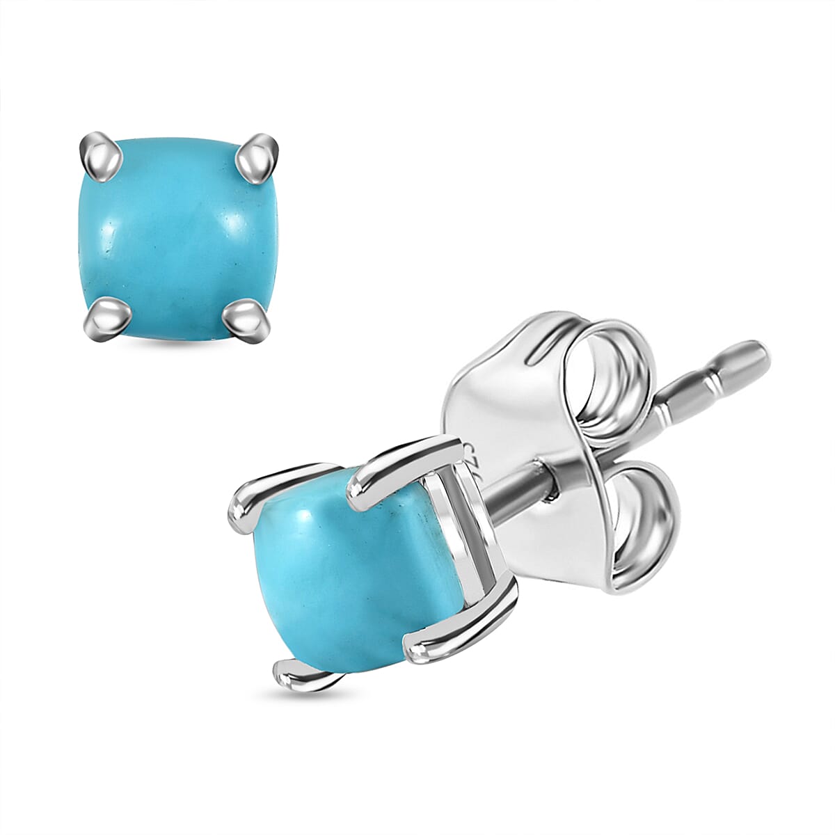 Lagoon Turquoise Solitaire Stud Push Back Earring Sterling Silver 8108195 0