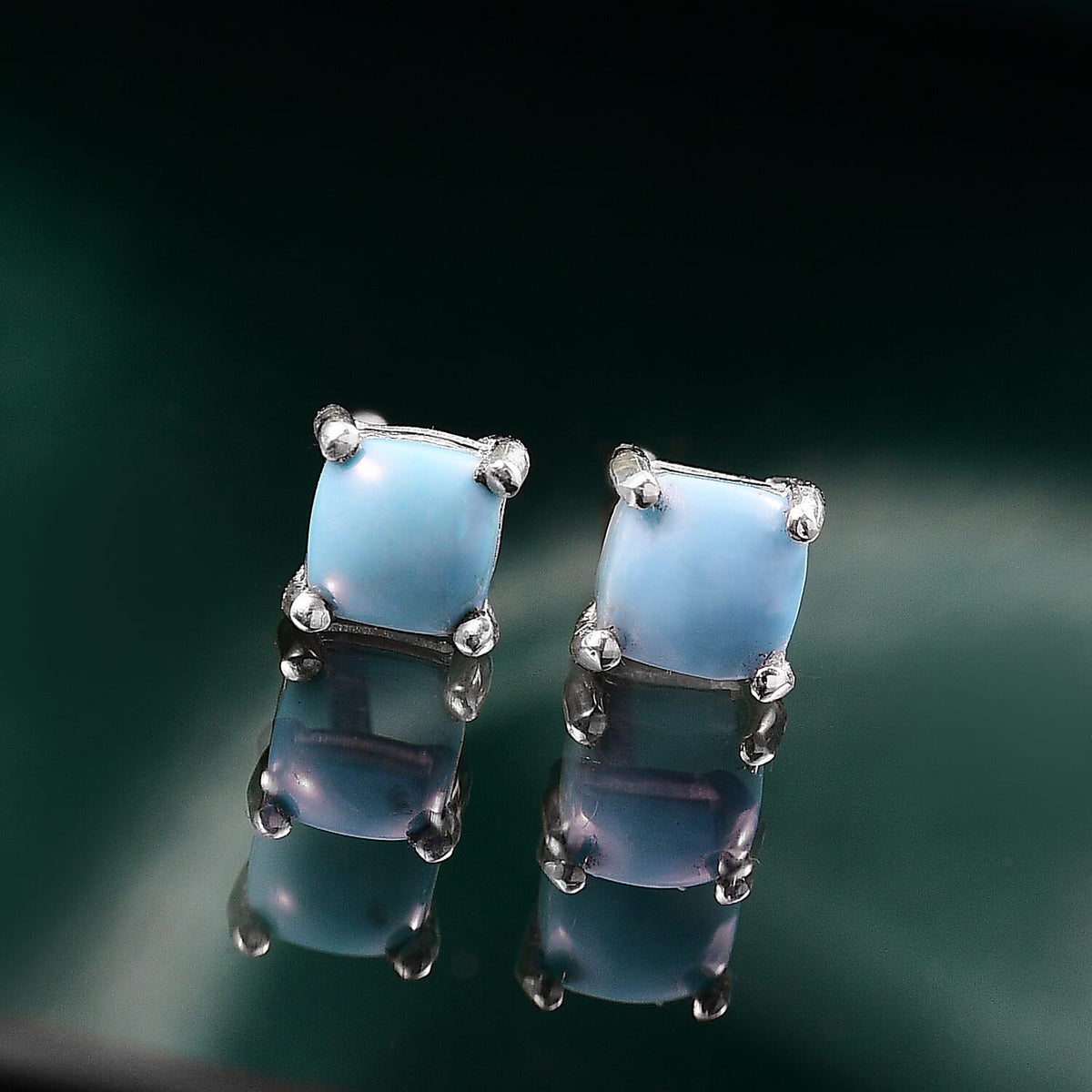 Lagoon Turquoise Solitaire Stud Push Back Earring Sterling Silver 8108195 2