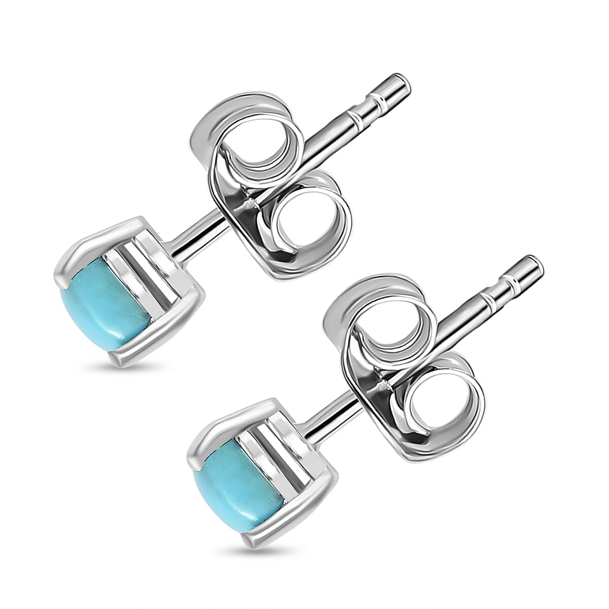 Lagoon Turquoise Solitaire Stud Push Back Earring Sterling Silver 8108195 4