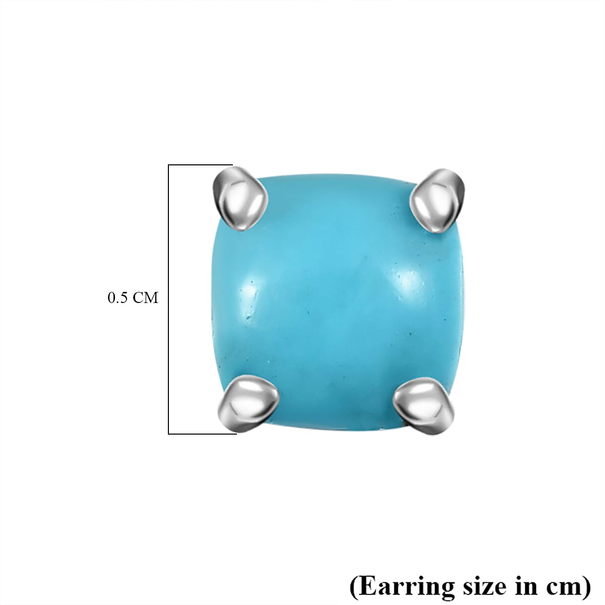 Lagoon Turquoise Solitaire Stud Push Back Earring Sterling Silver 8108195 5