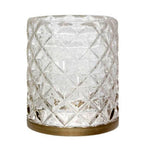 Langham Metallic Band Faceted Glass Jar Holder