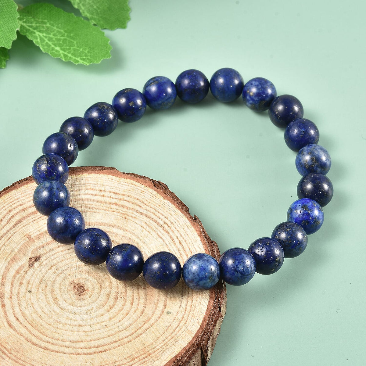 Lapis Lazuli Beads Stretchable Bracelet (Size 7.5) 97.00 Ct. 3380660 4