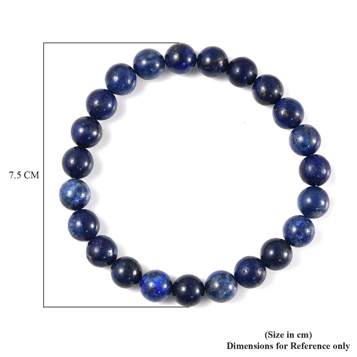 Lapis Lazuli Beads Stretchable Bracelet (Size 7.5) 97.00 Ct. 3380660 6