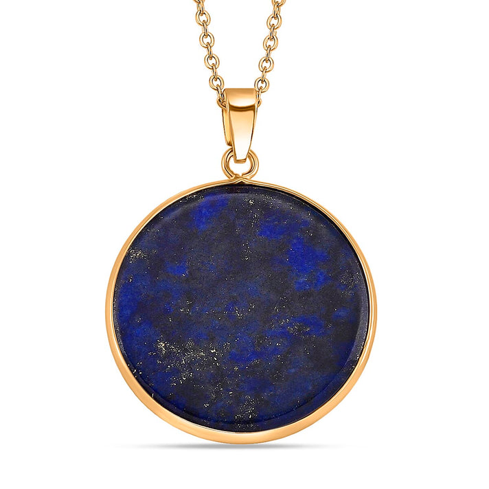 Lapis Lazuli Celestial Wisdom Pendant with Chain (Size 20-2 Ext) in Yellow Gold Tone 15.00 Ct.(35x21) 4426076 1