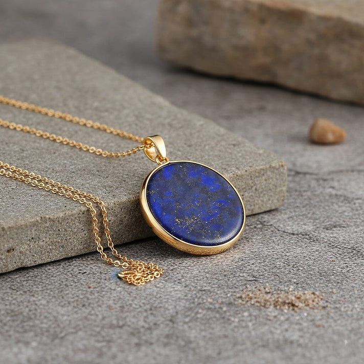 Lapis Lazuli Celestial Wisdom Pendant with Chain (Size 20-2 Ext) in Yellow Gold Tone 15.00 Ct.(35x21) 4426076 2