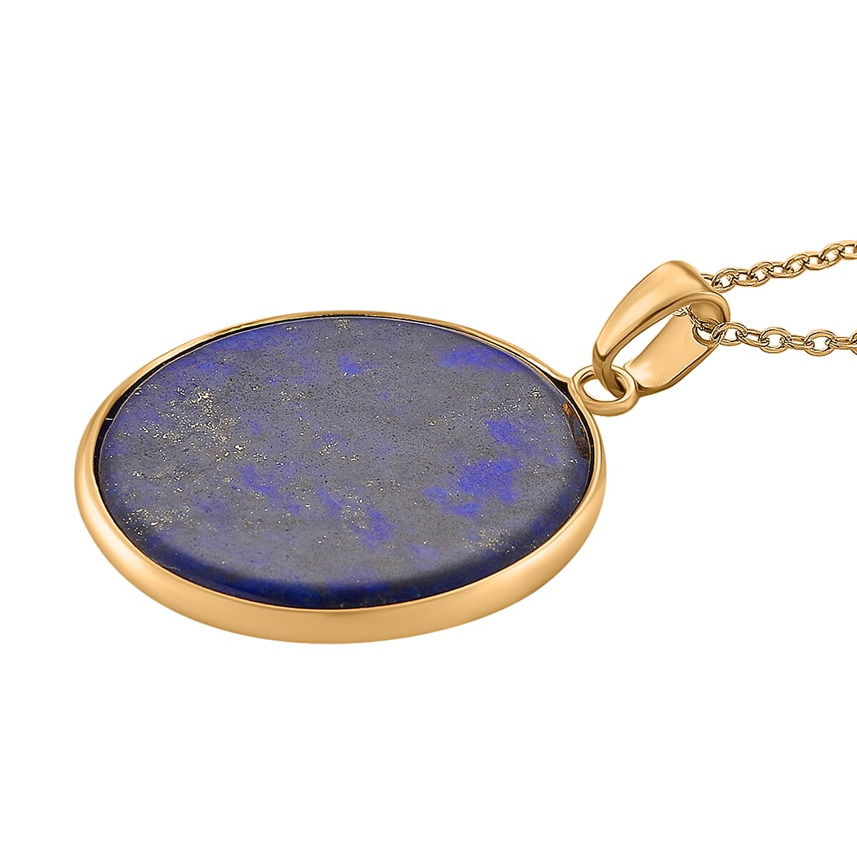 Lapis Lazuli Celestial Wisdom Pendant with Chain (Size 20-2 Ext) in Yellow Gold Tone 15.00 Ct.(35x21) 4426076 4