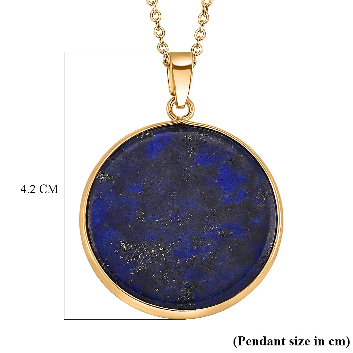 Lapis Lazuli Celestial Wisdom Pendant with Chain (Size 20-2 Ext) in Yellow Gold Tone 15.00 Ct.(35x21) 4426076 6