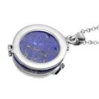 Lapis Lazuli Dragon Pendant with Chain (Size 20 with 2 Ext) in Silver Tone 35.00 Ct.