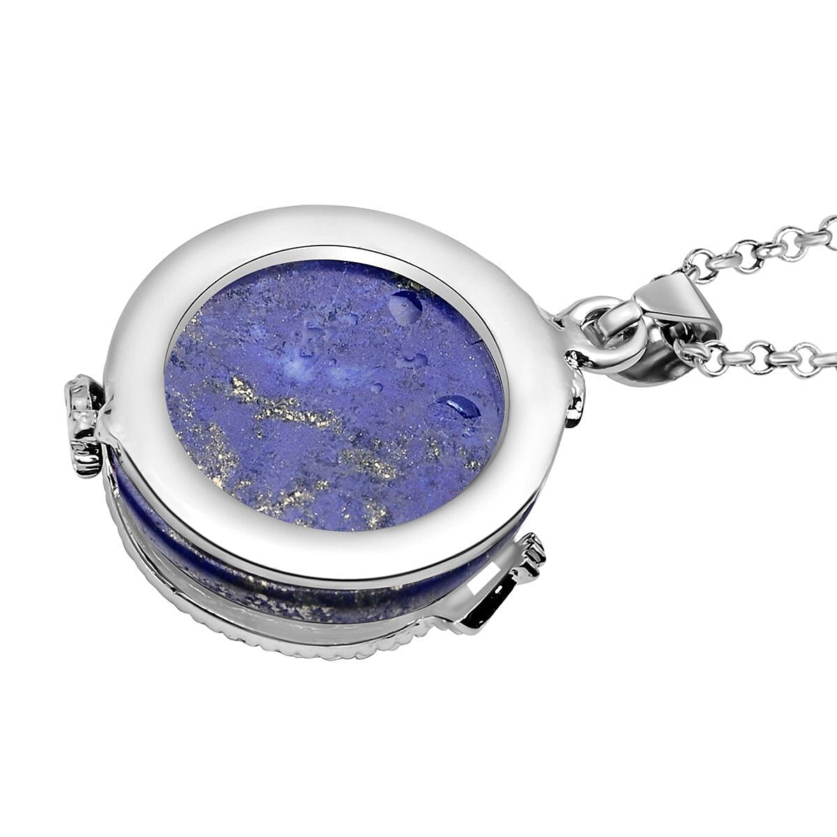 Lapis Lazuli Dragon Pendant with Chain (Size 20 with 2 Ext) in Silver Tone 35.00 Ct. V32531931 4
