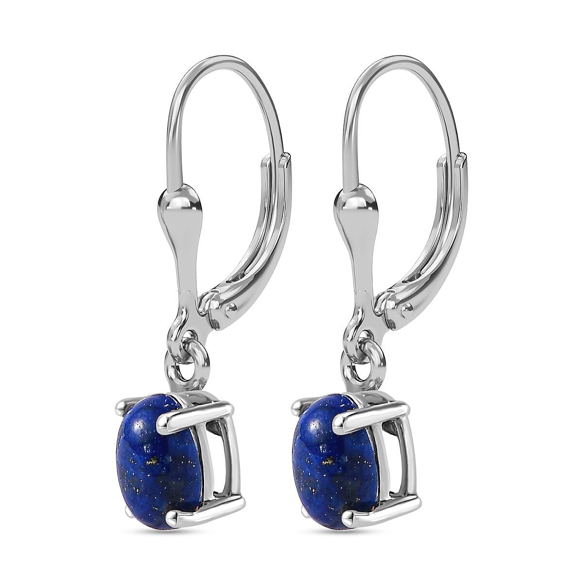 Lapis Lazuli Dangle Earrings in Platinum Overlay Sterling Silver 2.28 Ct. 7817165 4