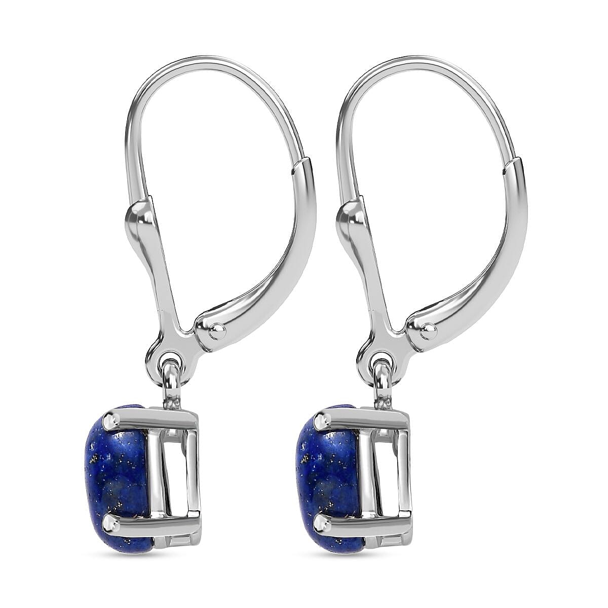 Lapis Lazuli Dangle Earrings in Platinum Overlay Sterling Silver 2.28 Ct. 7817165 5