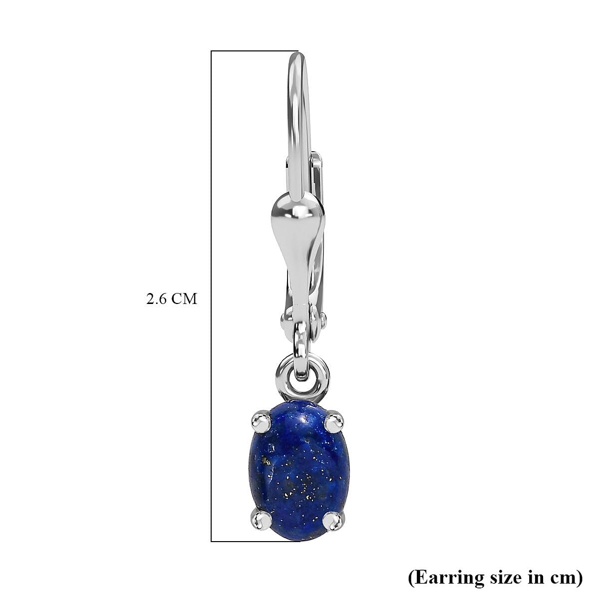 Lapis Lazuli Dangle Earrings in Platinum Overlay Sterling Silver 2.28 Ct. 7817165 6