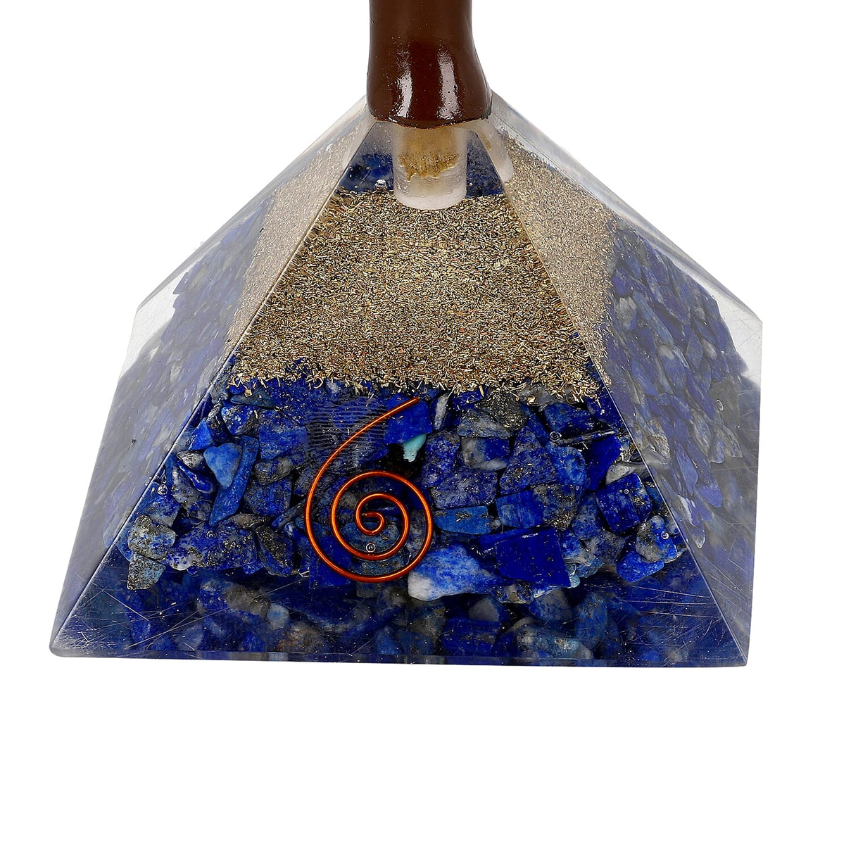 Lapis Lazuli Handmade Gemstone Tree of Life Table Decor with Orgone Pyramid Base 7560765 5