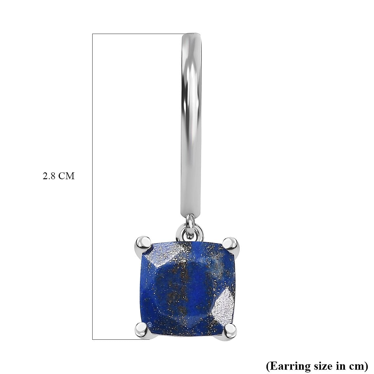 Lapis Lazuli Hoop Dangle Earrings in Platinum Overlay Sterling Silver 5.60 Ct 7725906 4