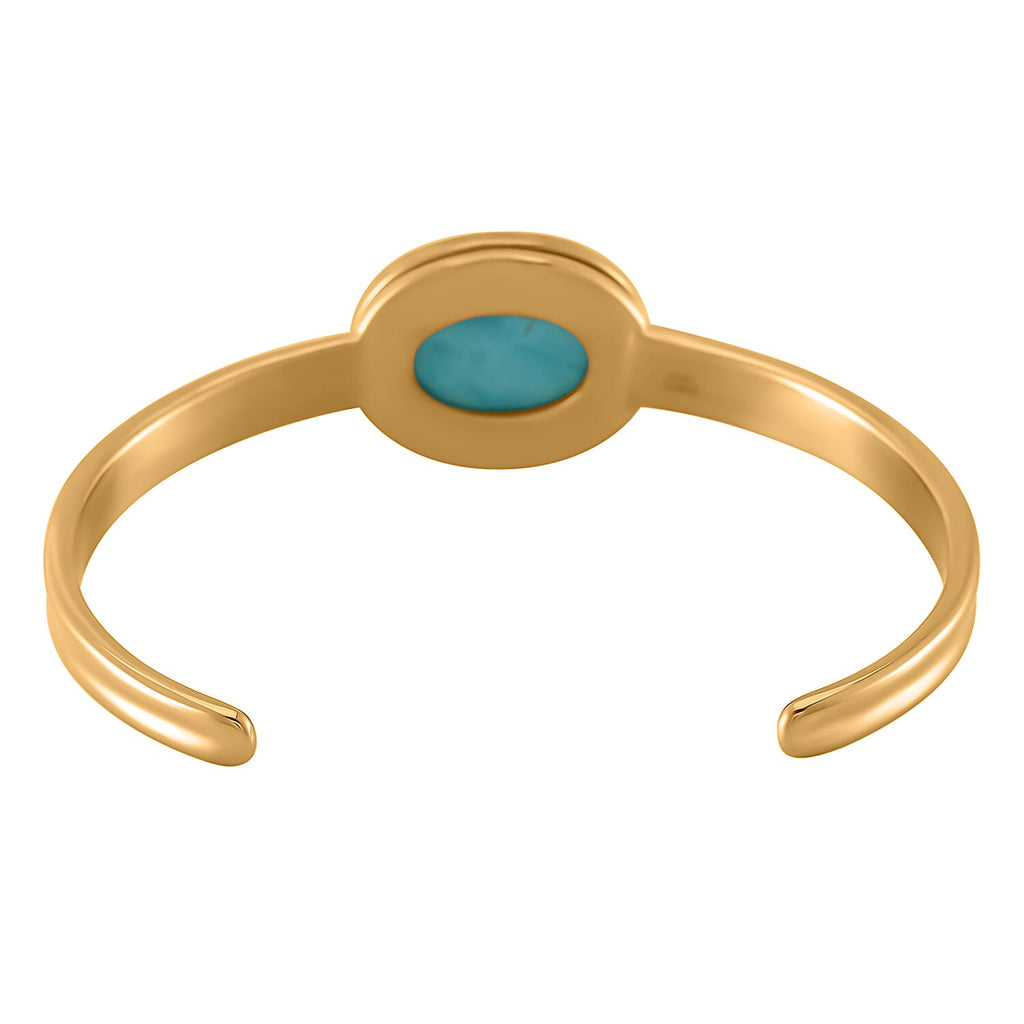 Lapis Lazuli & Interchangeable Multi Gemstones Cuff Bangle (Size - 7) in Yellow Tone 59.50 Ct.