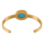 Lapis Lazuli & Interchangeable Multi Gemstones Cuff Bangle (Size - 7) in Yellow Tone 59.50 Ct.