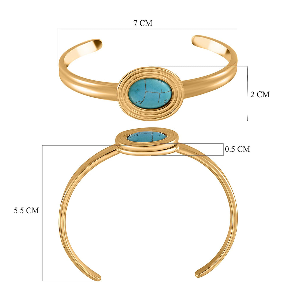 Lapis Lazuli & Interchangeable Multi Gemstones Cuff Bangle (Size - 7) in Yellow Tone 59.50 Ct.
