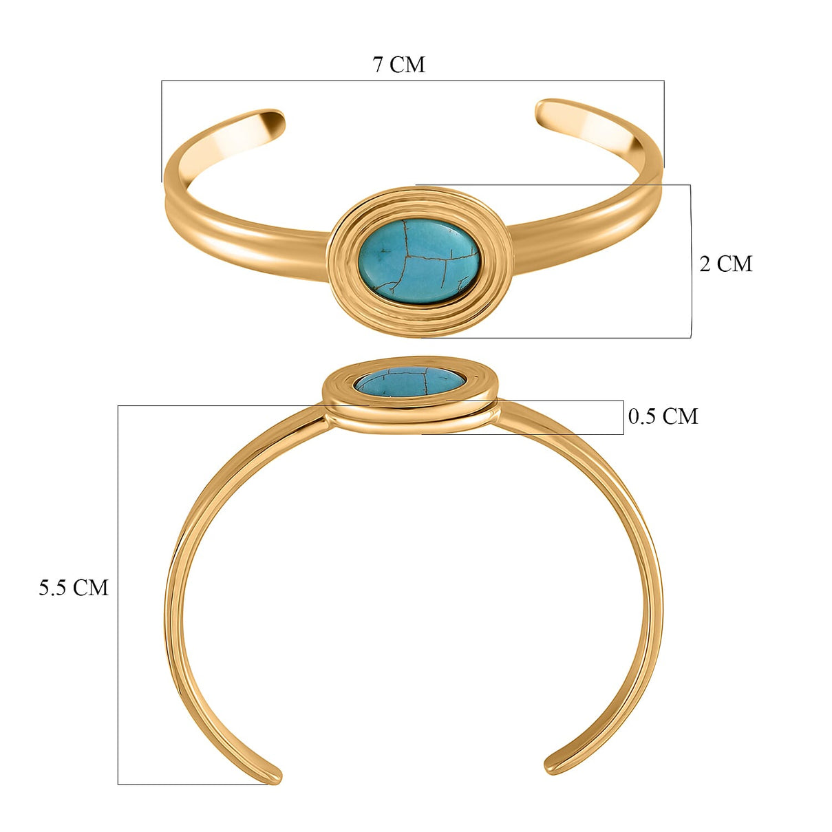 Lapis Lazuli &amp; Interchangeable Multi Gemstones Cuff Bangle (Size - 7) in Yellow Tone 59.50 Ct. 8020488 5