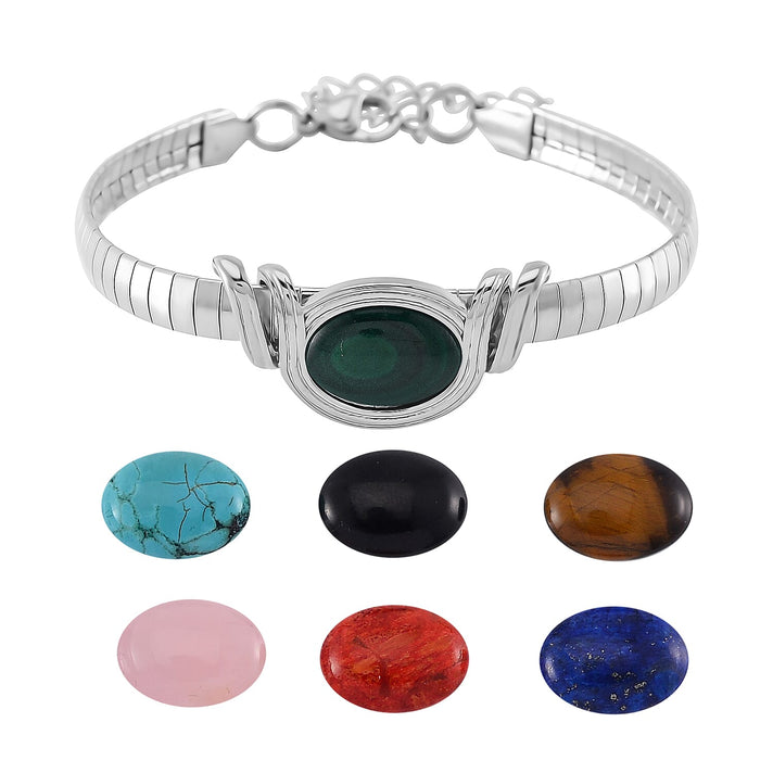 Lapis Lazuli &amp; Interchangeable Multi Gemstones Bracelet (Size - 7.5-2 Ext) with Lobster Clasp 59.50 Ct 8020483 1