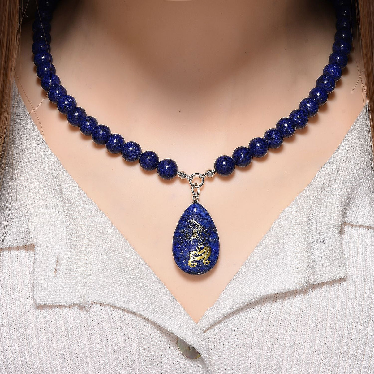 Lapis Lazuli Necklace (Size 18 - 2 Ext) with Lobster Clasp 230.00 Ct. 8181188 2
