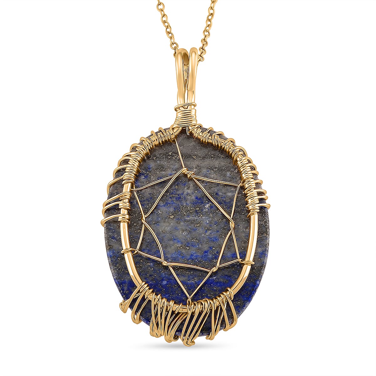 Lapis Lazuli Oval Ethereal Tree of Life Pendant with Chain (Size 20 - 2 Ext)  20.00 Ct. 4426054 5