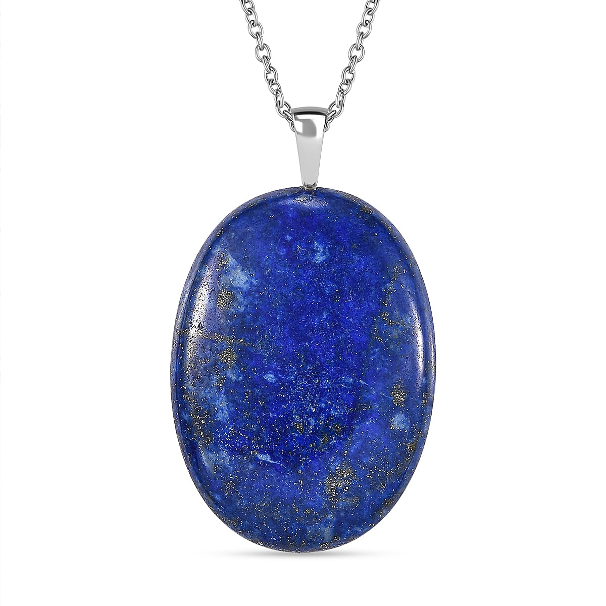 Lapis Lazuli Sterling Silver Pendant with Chain (Size - 20) 53.25 Ct. 4322328 0