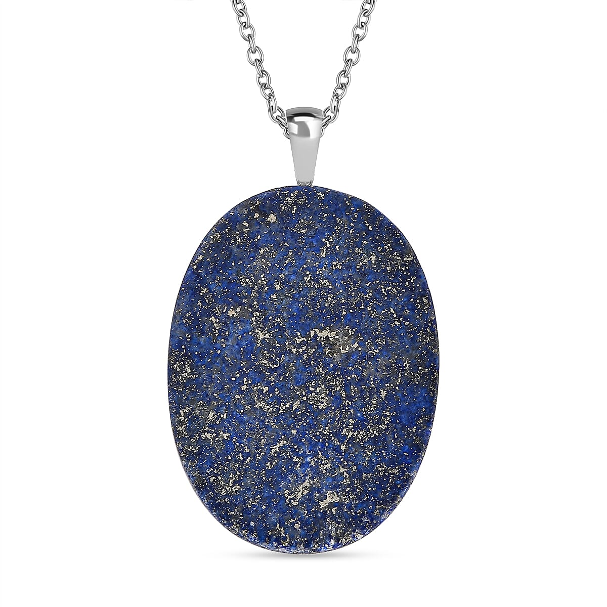 Lapis Lazuli Sterling Silver Pendant with Chain (Size - 20) 53.25 Ct. 4322328 5