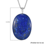 Lapis Lazuli Sterling Silver Pendant with Chain (Size - 20) 53.25 Ct.