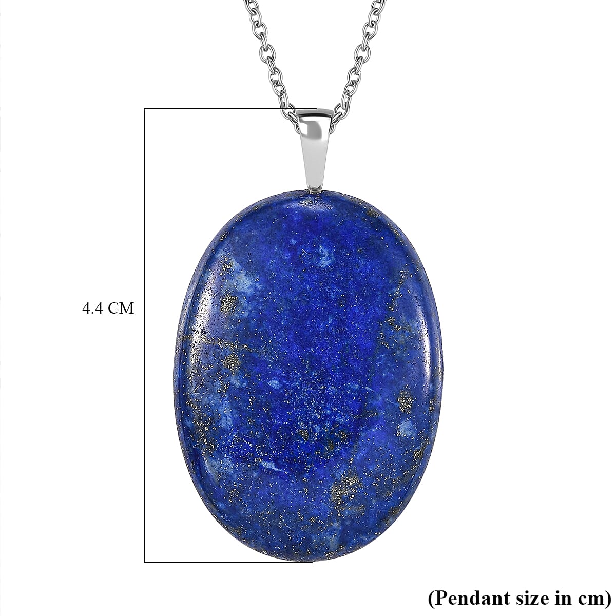 Lapis Lazuli Sterling Silver Pendant with Chain (Size - 20) 53.25 Ct. 4322328 7