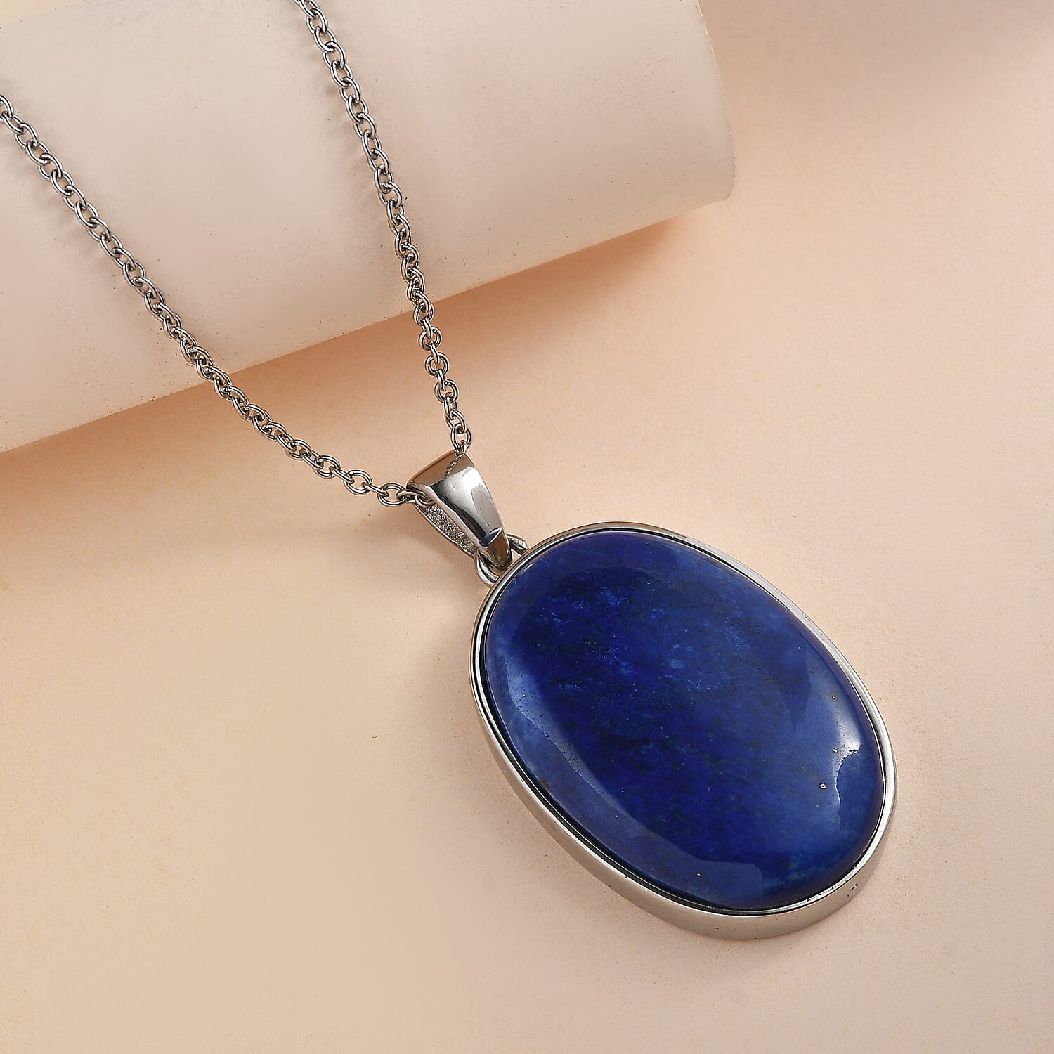 Lapis Lazuli Solitaire Pendant with Chain (Size 20) 30.00 Ct. 4290161 3