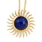 Natural Lapis Lazuli Sun Pendant with Chain (Size 20) 6.00 Ct.