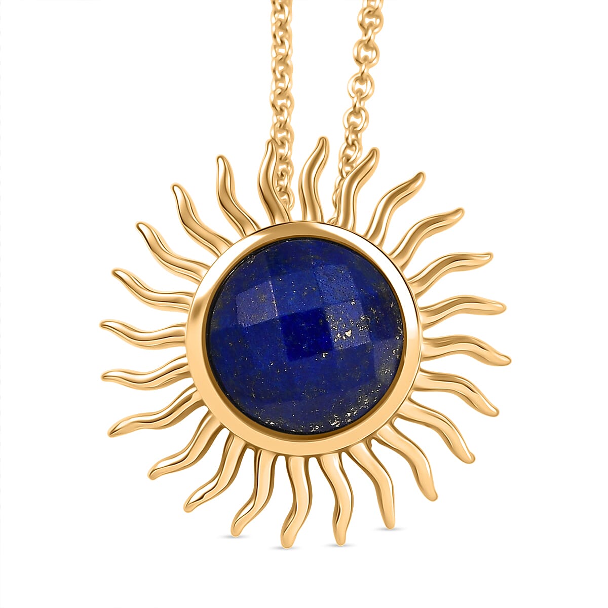 Natural Lapis Lazuli Sun Pendant with Chain (Size 20) 6.00 Ct. 4402860 0