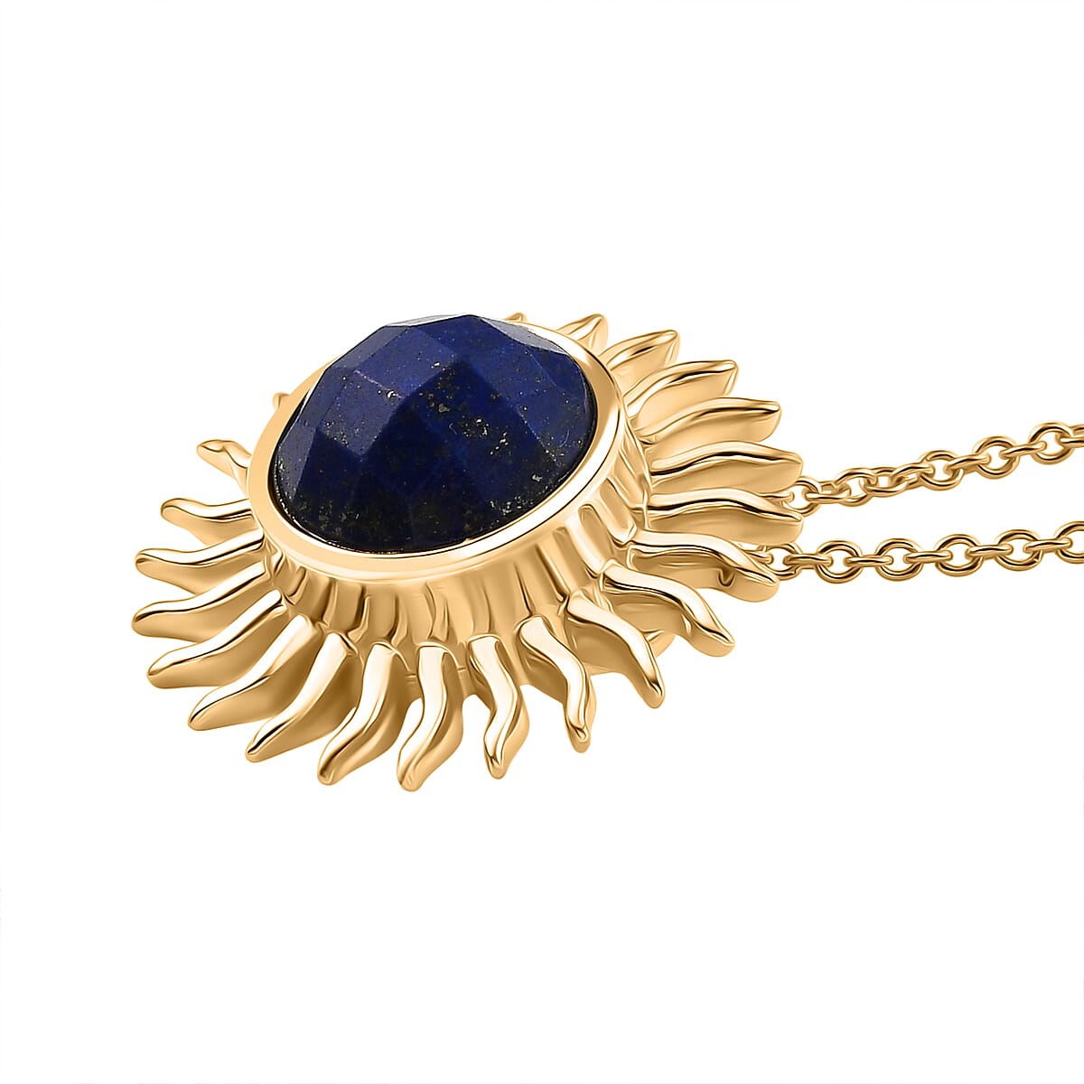 Natural Lapis Lazuli Sun Pendant with Chain (Size 20) 6.00 Ct. 4402860 4