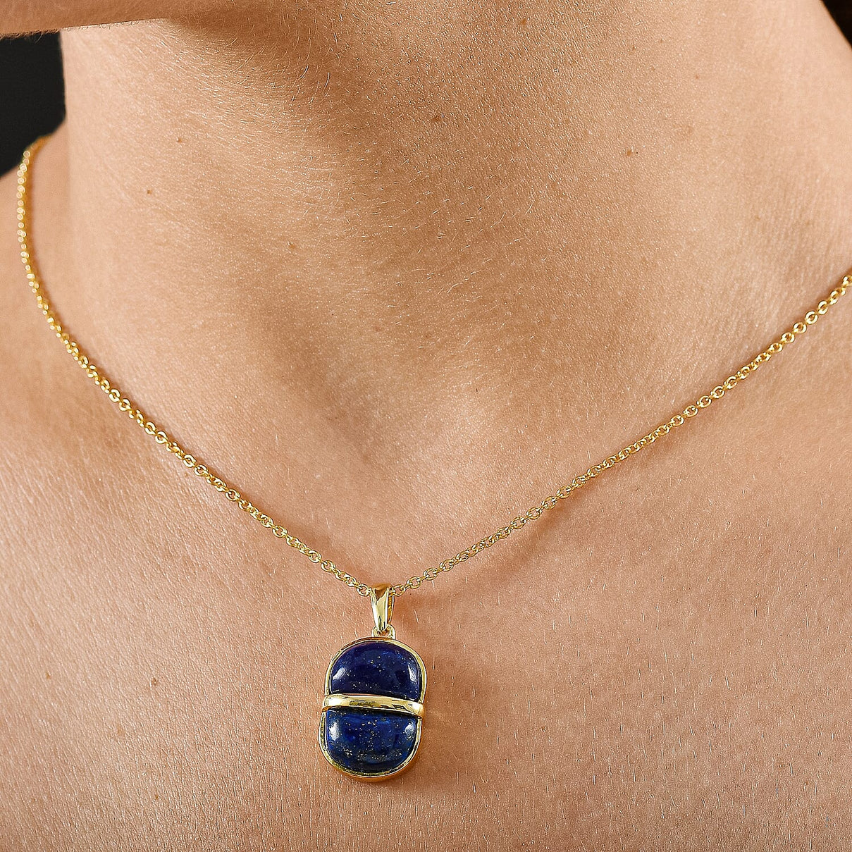 Natural Lapis Lazuli Pendant with Chain (Size 20) 9.39 Ct. 4405229 2