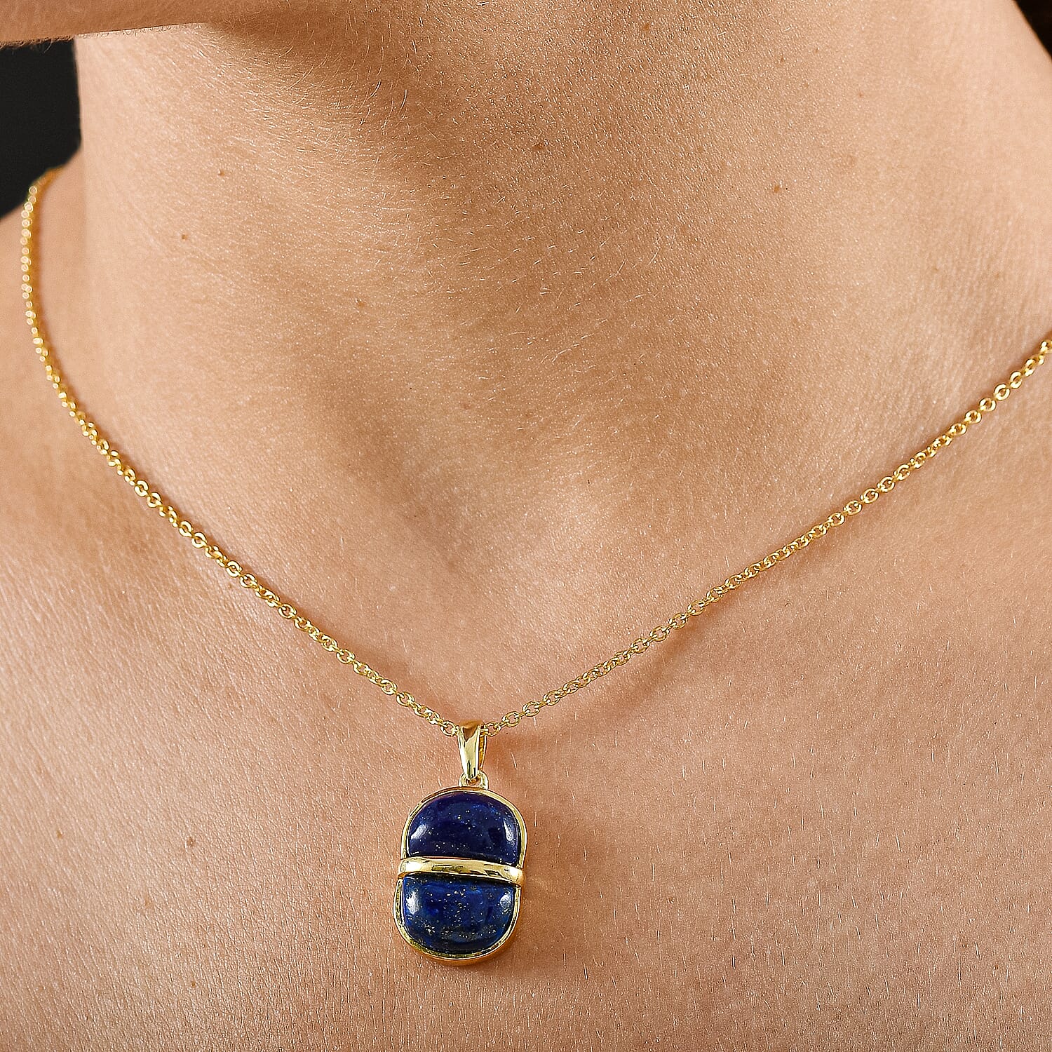 Natural Lapis Lazuli Pendant with Chain (Size 20) 9.39 Ct. 4405229 2