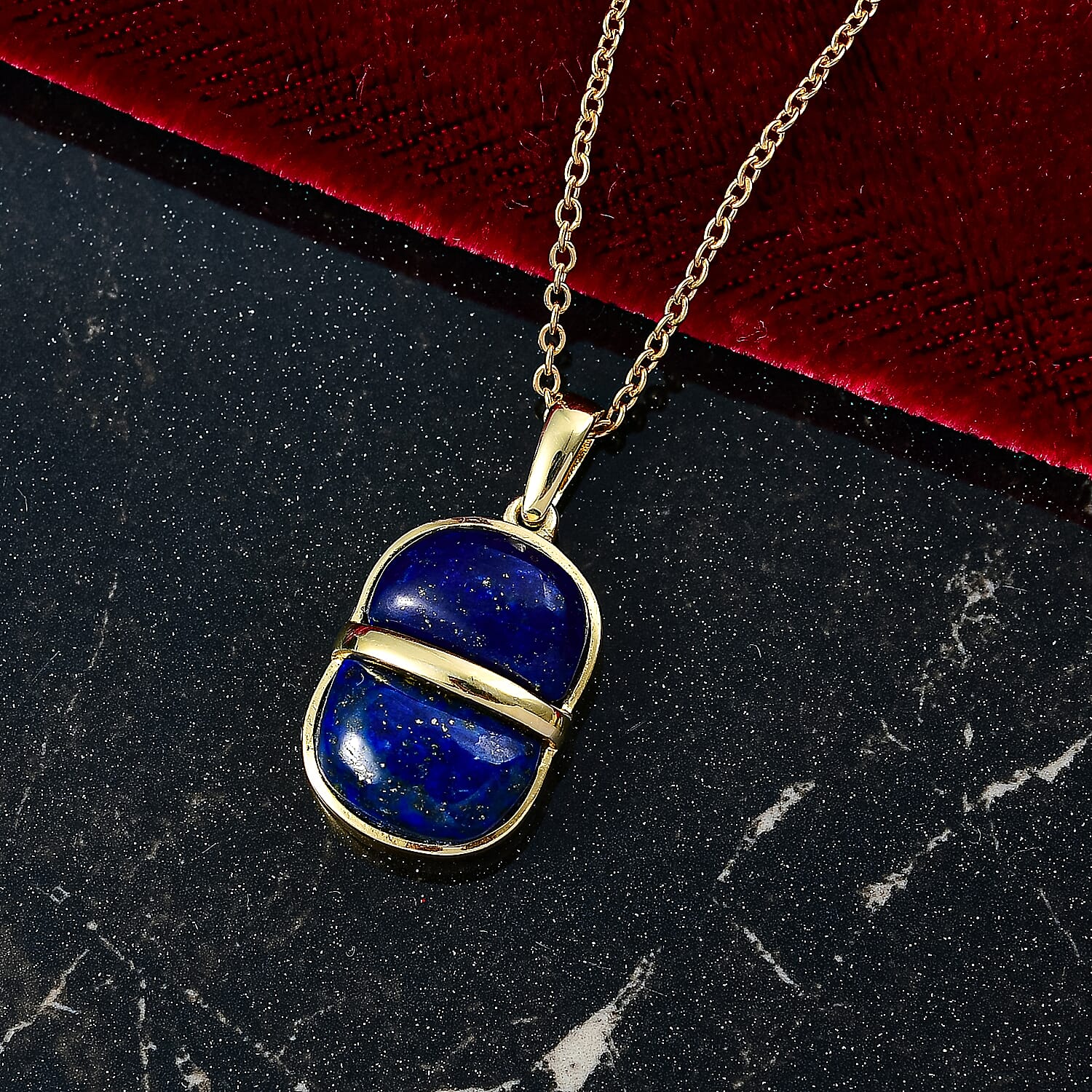 Natural Lapis Lazuli Pendant with Chain (Size 20) 9.39 Ct. 4405229 3