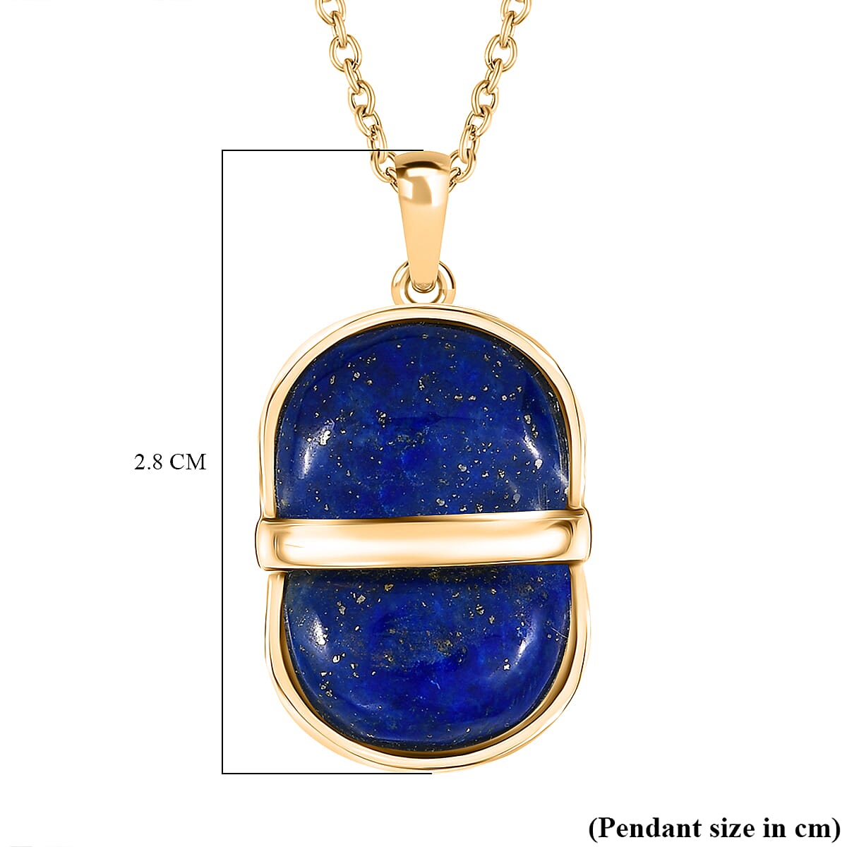 Natural Lapis Lazuli Pendant with Chain (Size 20) 9.39 Ct. 4405229 7