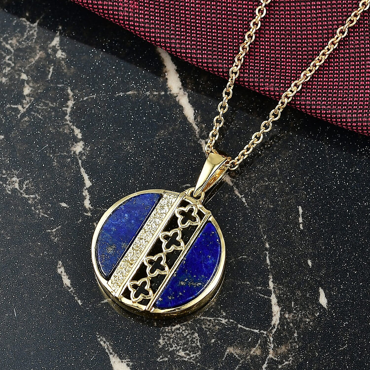 Natural Lapis Lazuli Pendant with Chain (Size 20) 4.91 Ct. 4405263 3