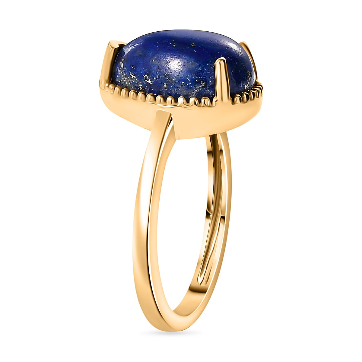 Lapis Lazuli Solitaire Ring In Gold Overlay Sterling Silver  4.455  Ct. 7892508 3