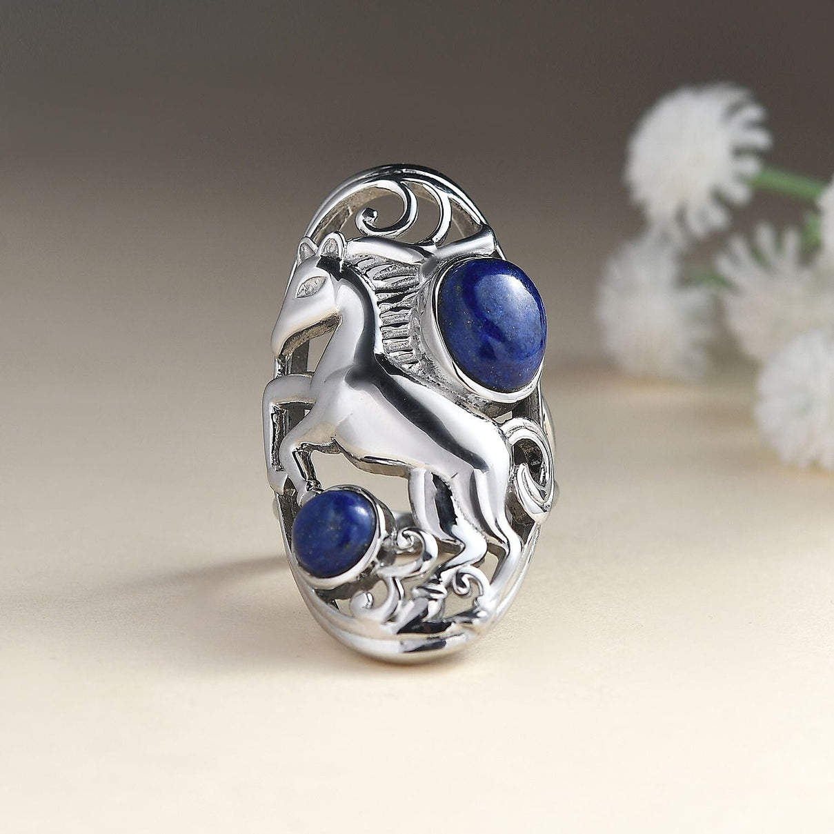 Artisan Crafted Lapis Lazuli Horse Ring 7747158 1