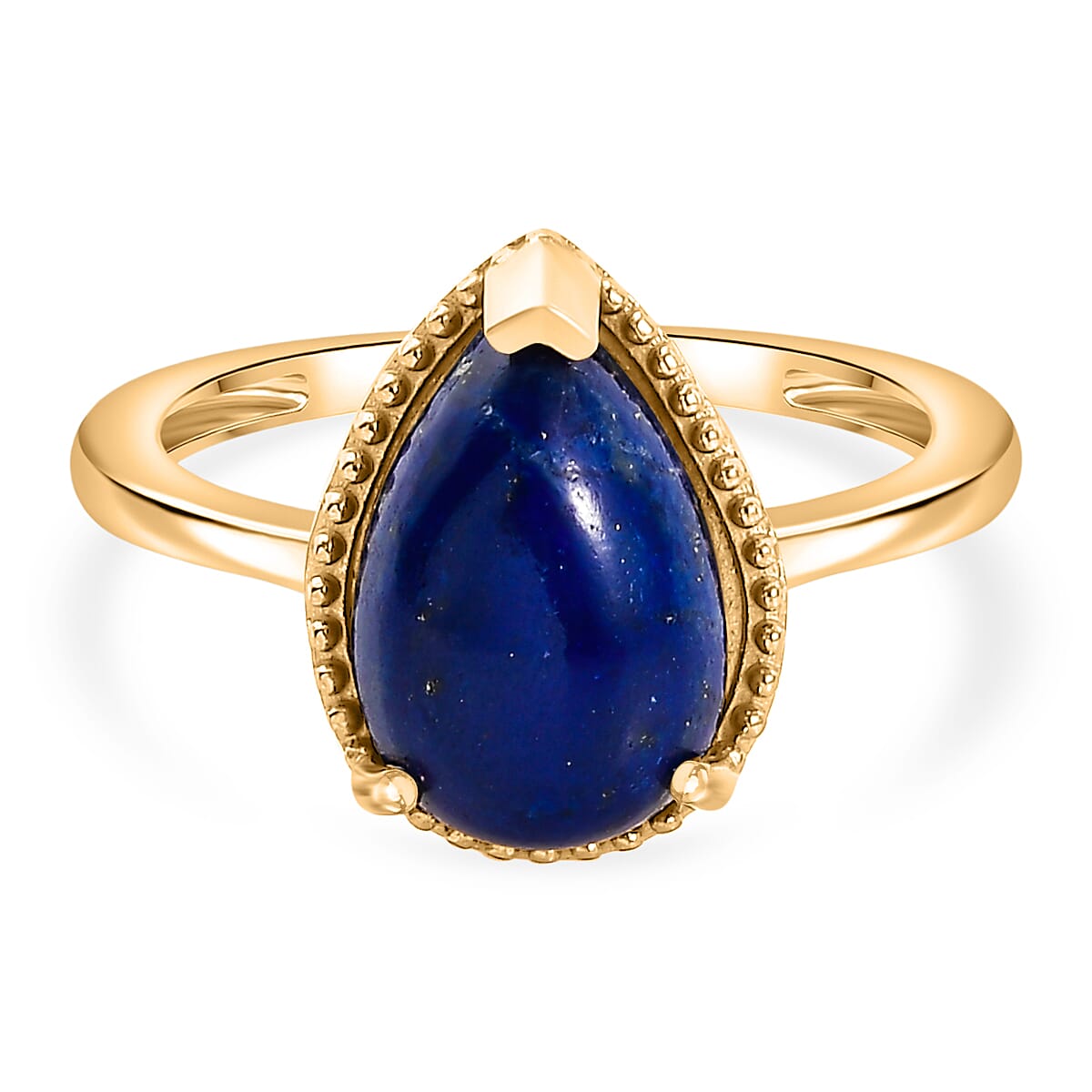 Lapis Lazuli Solitaire Ring In Gold Overlay Sterling Silver  4.455  Ct. 7892508 6
