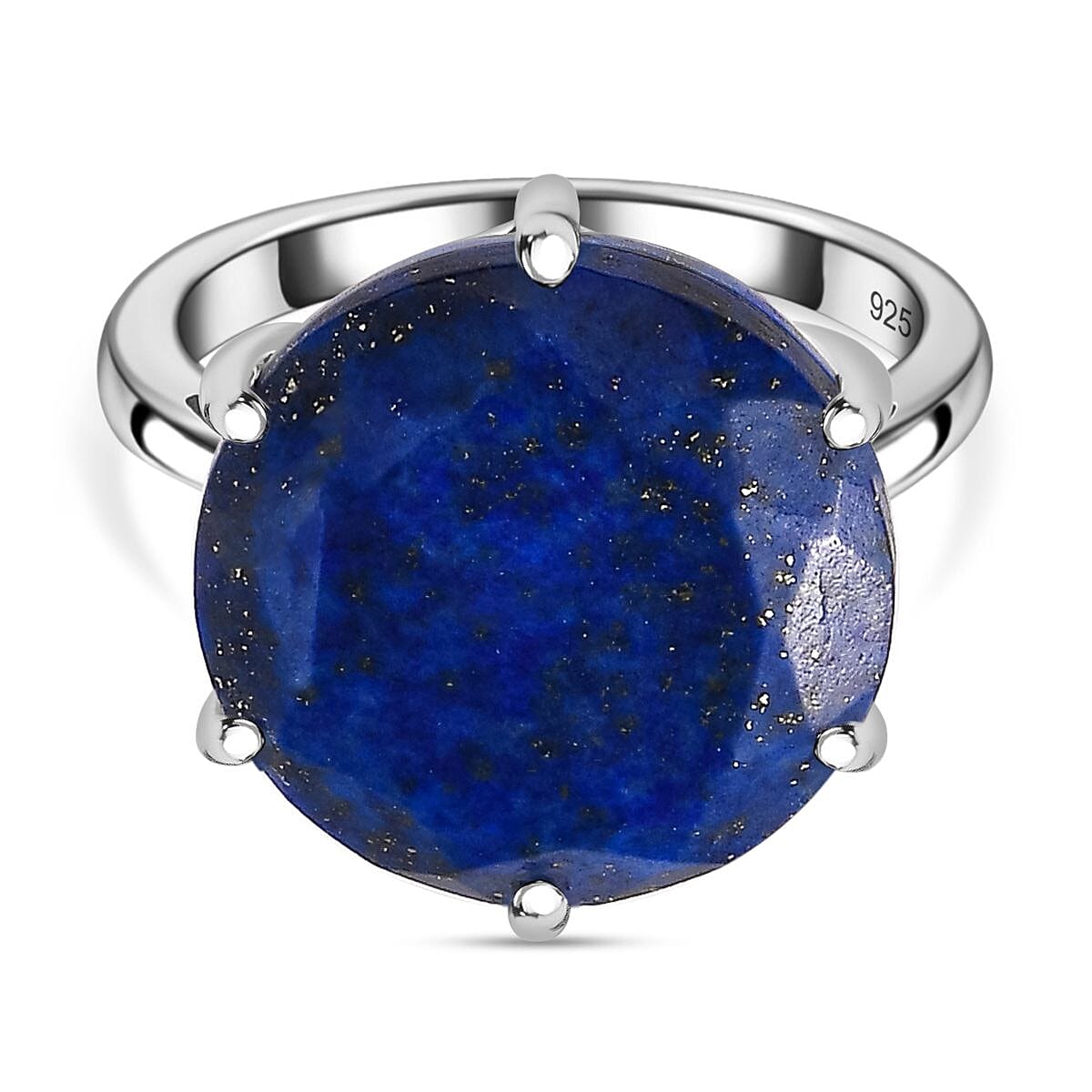 Lapis Lazuli Solitaire Ring in Platinum Overlay Sterling Silver 11.40  Ct. 7735877 0
