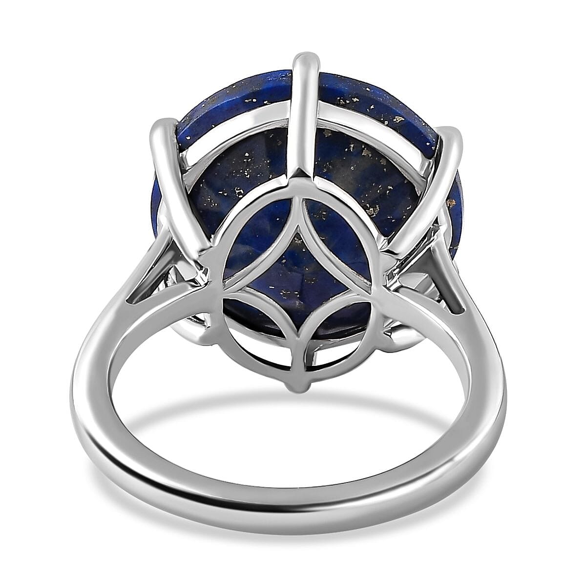 Lapis Lazuli Solitaire Ring in Platinum Overlay Sterling Silver 11.40  Ct. 7735877 4