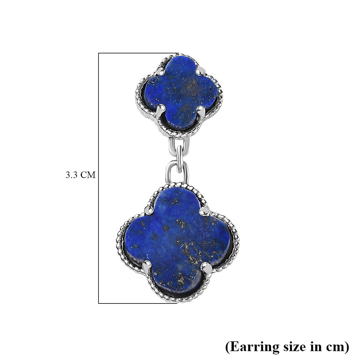 Lapis Lazuli Solitaire Push Post Dangle Earrings in Platinum Overlay Sterling Silver 8.00 ct  21.920  Ct. 7727051 6