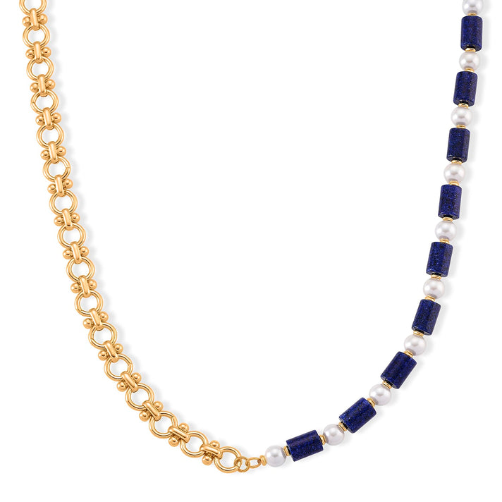 Tigers Eye &amp; White Shell Pearl Beads Necklace (Size - 20) 140.00 Ct. 8364624 1