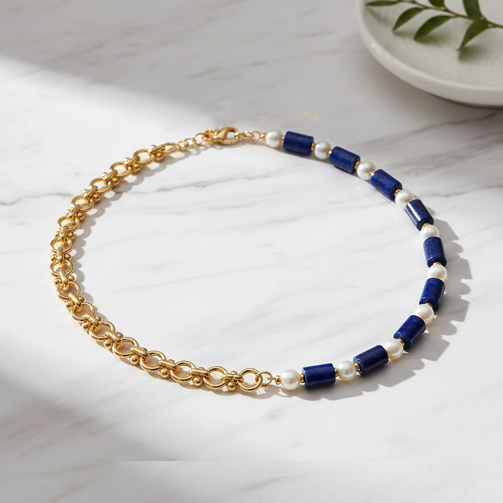 Tigers Eye &amp; White Shell Pearl Beads Necklace (Size - 20) 140.00 Ct. 8364624 2