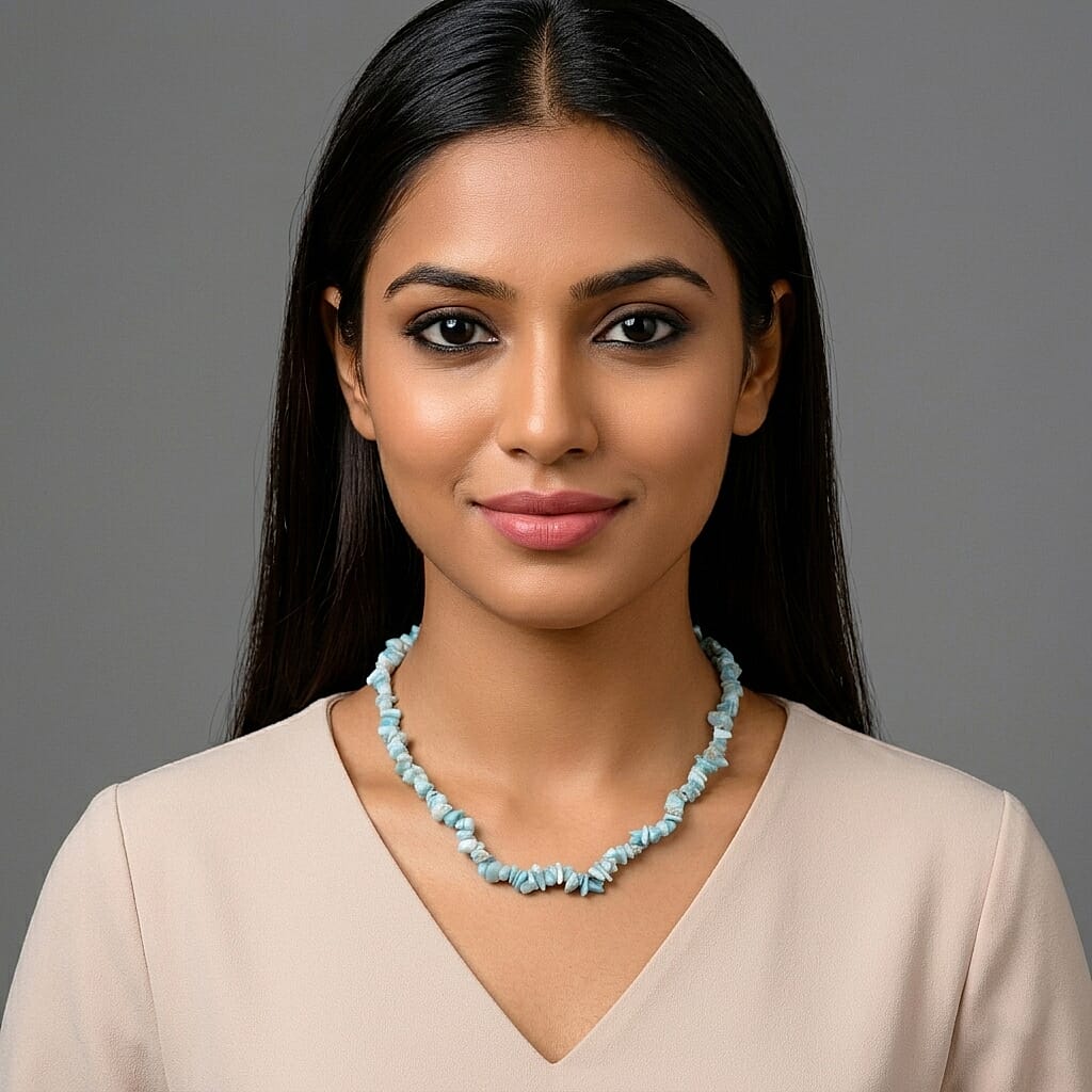 Larimar Chips Necklace (Size - 18-2 Ext) 353.00 Ct. 8484339 2