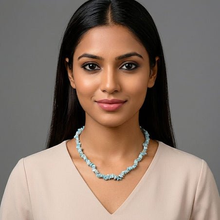Larimar Chips Necklace (Size - 18-2 Ext) 353.00 Ct. 8484339 2