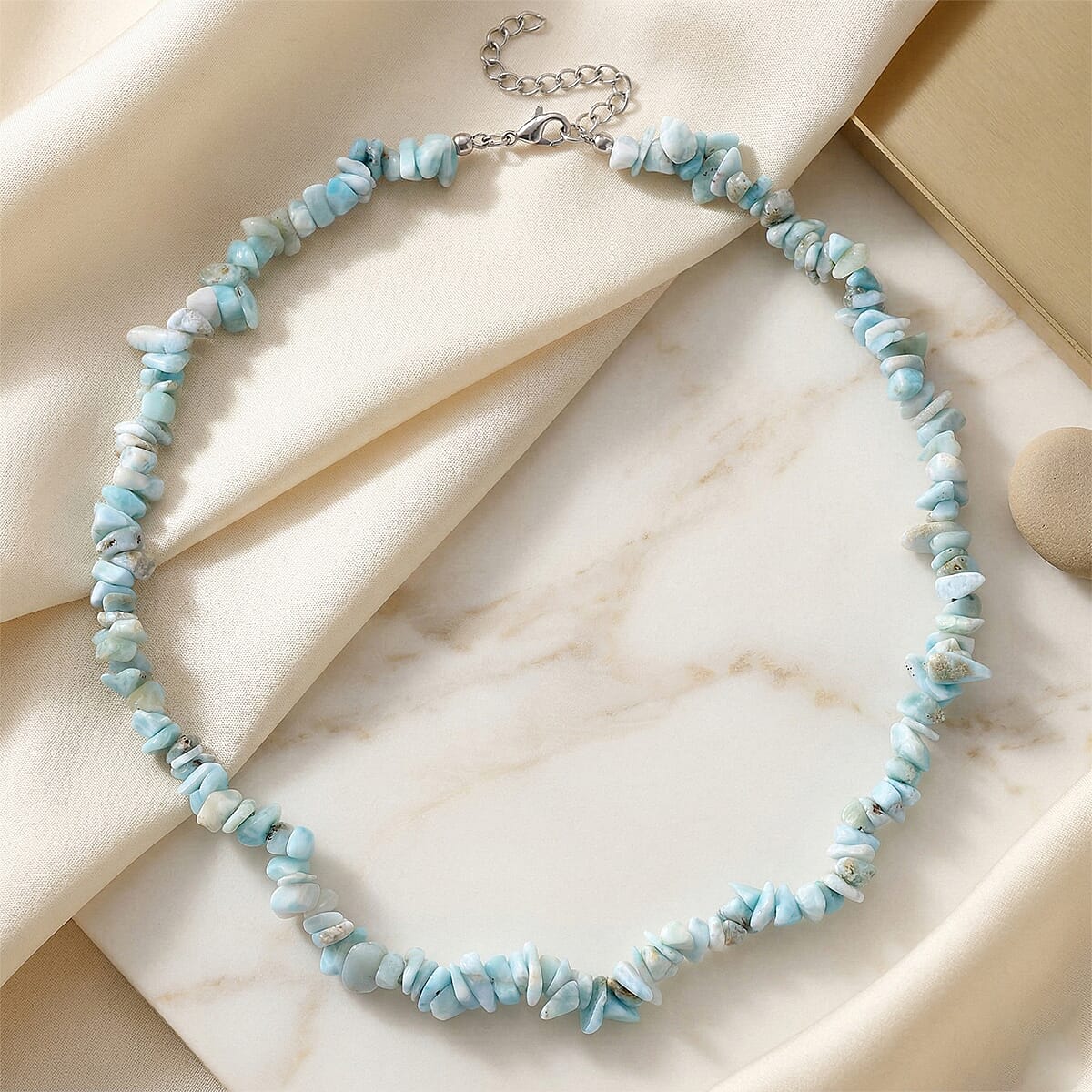 Larimar Chips Necklace (Size - 18-2 Ext) 353.00 Ct. 8484339 3